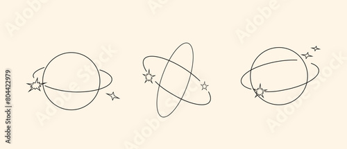 y2k retro elements set, 90s or 2000s elements of stars and shapes in minimalistic boho style on gradient blurred background