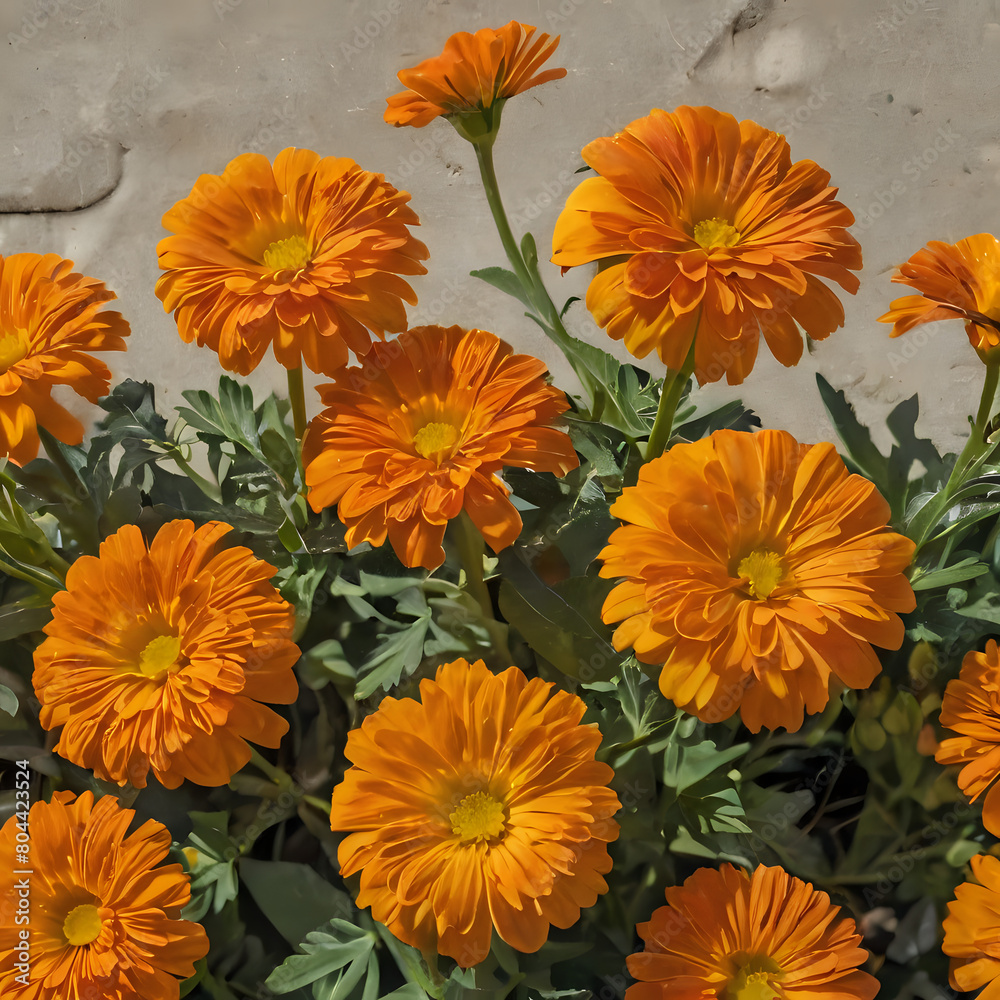 a close up of a bunch of orange flowers a close up of a bunch of orange flowers