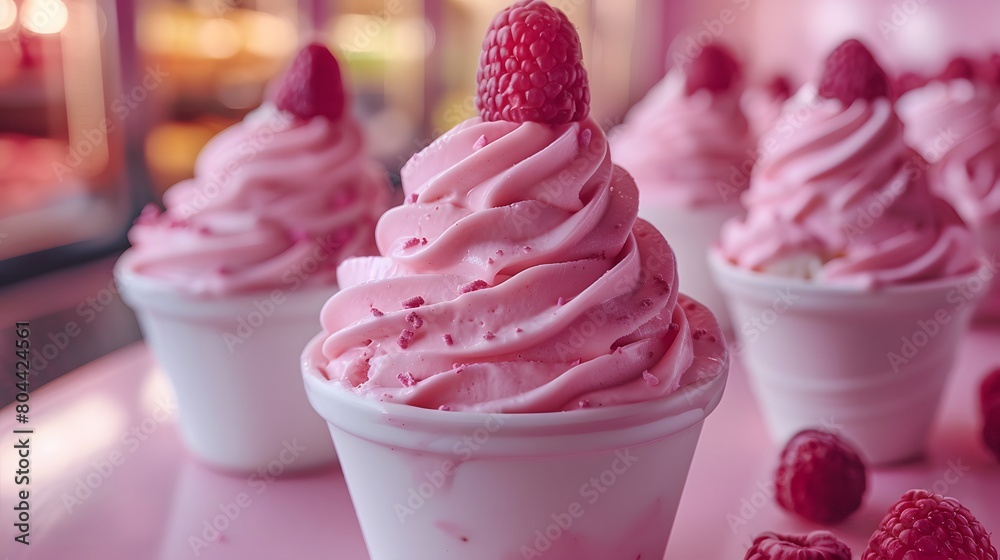 Frozen yogurt with berries, natural healthy ice cream Frozen yogurt with berries, natural healthy ice cream
