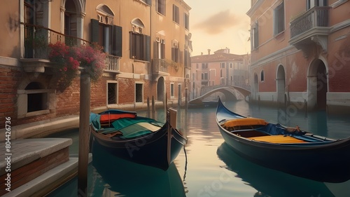early morning scene of a Venetian canal