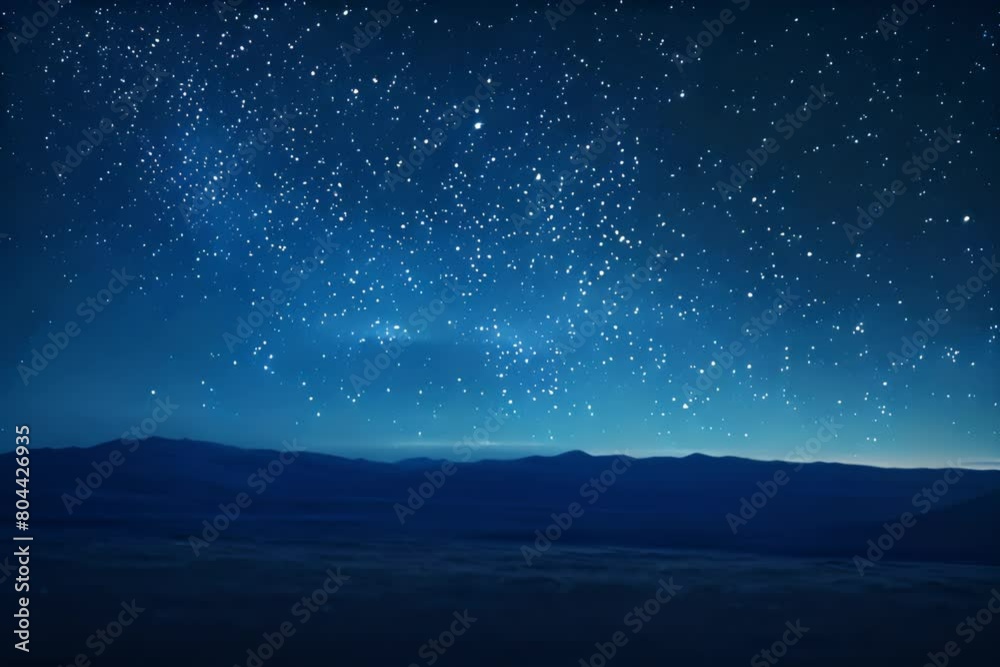 Endless Night Stary Sky Horizon Fly Over Landscape Background Endless Night Stary Sky Horizon Fly Over Landscape Background
