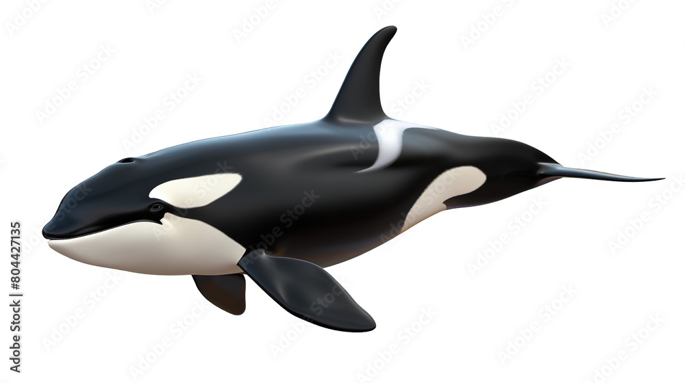 Obraz premium Orca killer whale isolated on transparent background, Generic AI