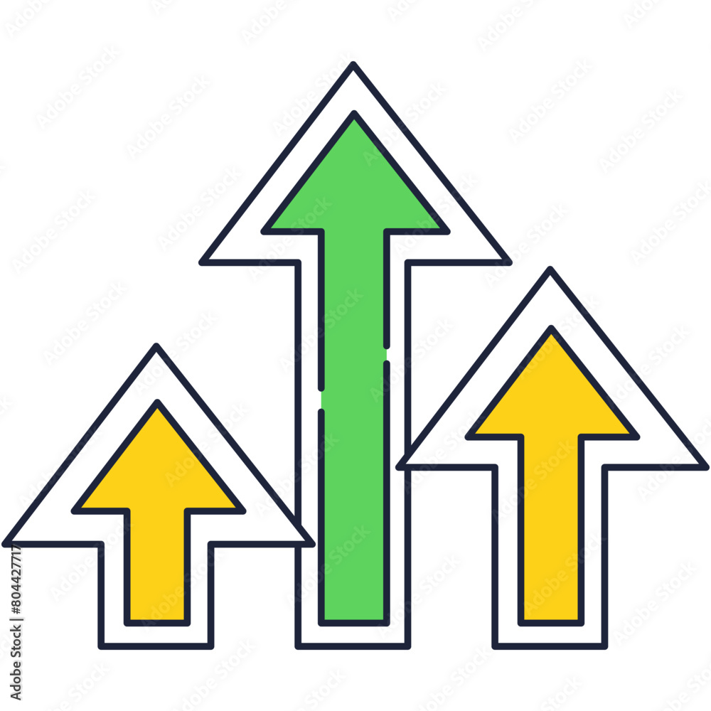Stock market arrow growth up icon vector
