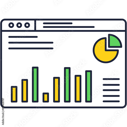 Stock market online analysis website icon vector