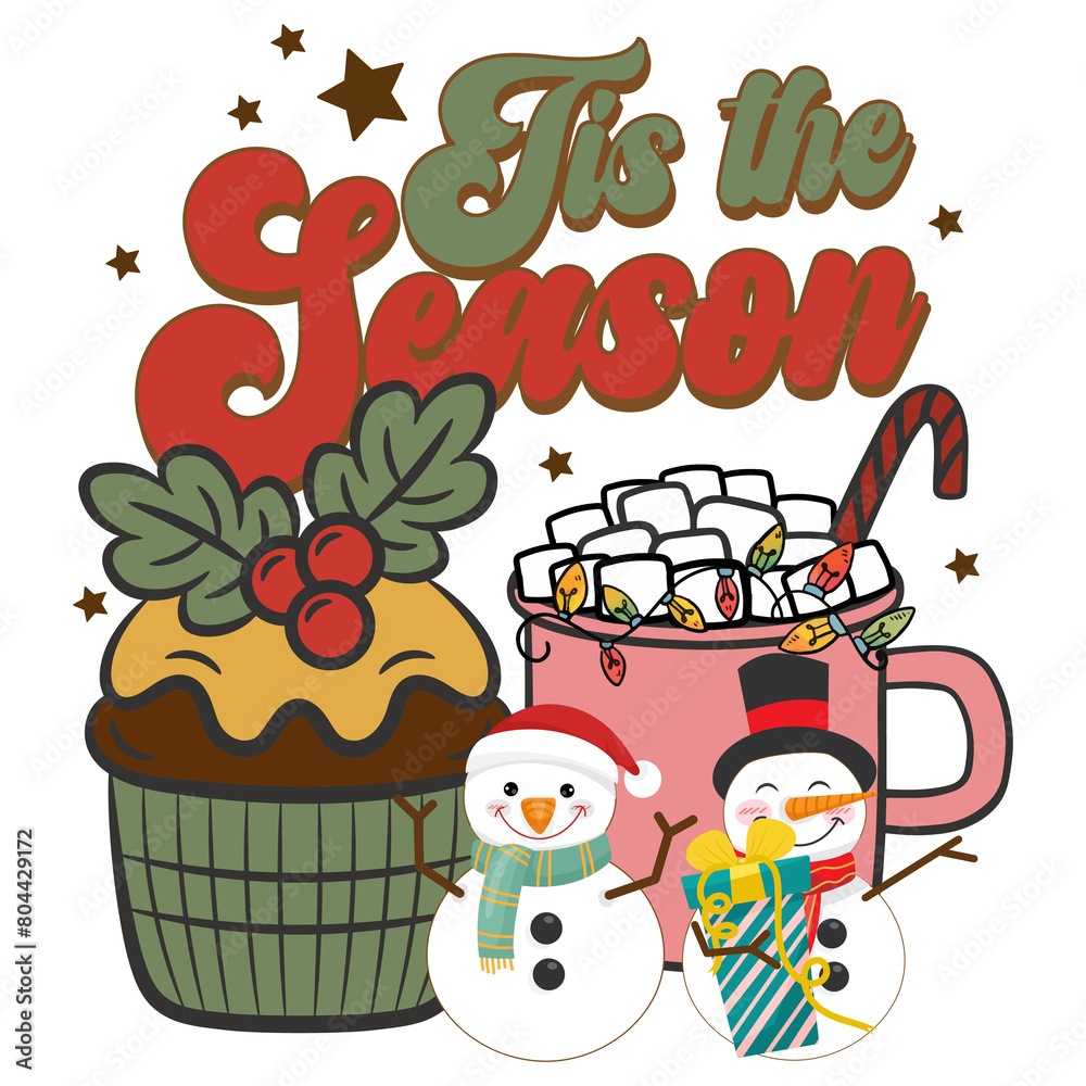 Fototapeta premium retro christmas design