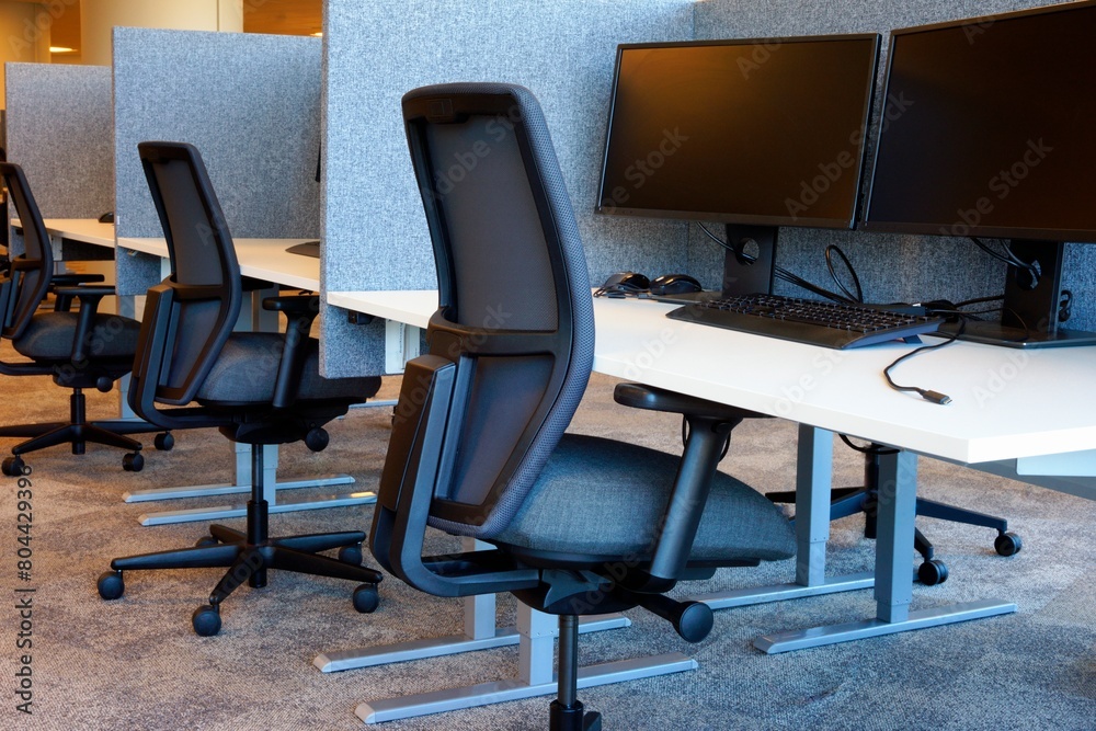  Empty Office Interior With Chairs and table               