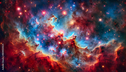 Celestial Wonders  Colorful Chaos in the Star-Forming Nebula