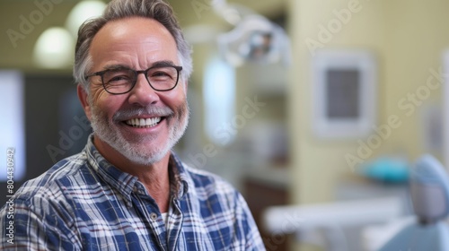 Middle aged men in a dental clinic