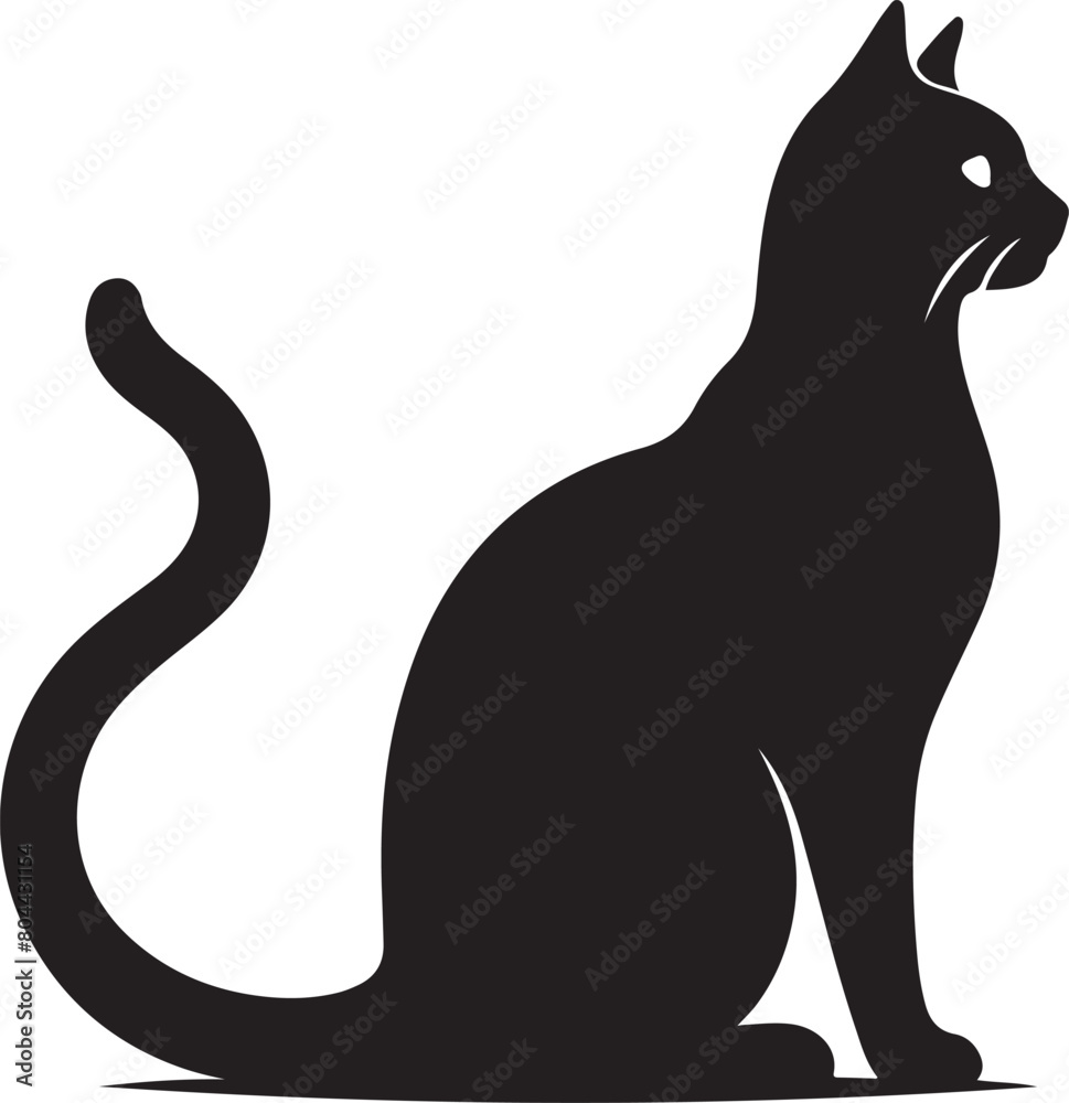Cat Silhouette Vector art black clip art isolated on a white background