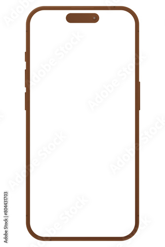 copper mockup iphone 15 screen transparent vector png