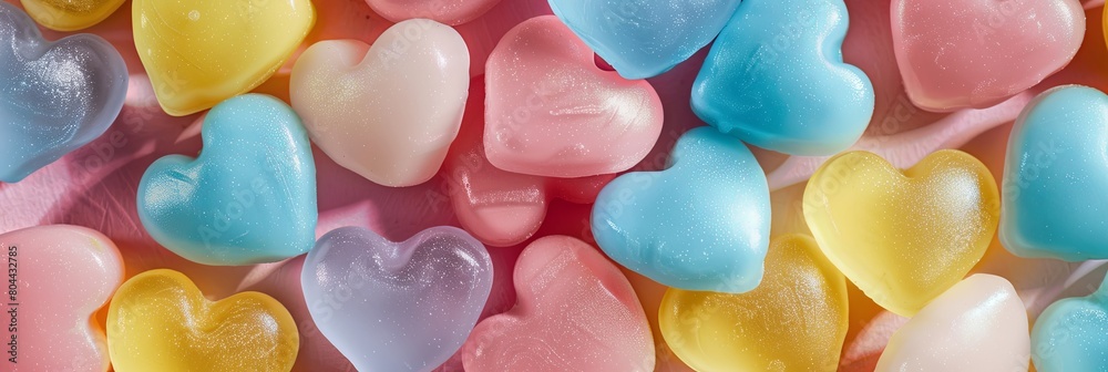 Overflowing Pastel Hearts Candies in Sweet Harmony