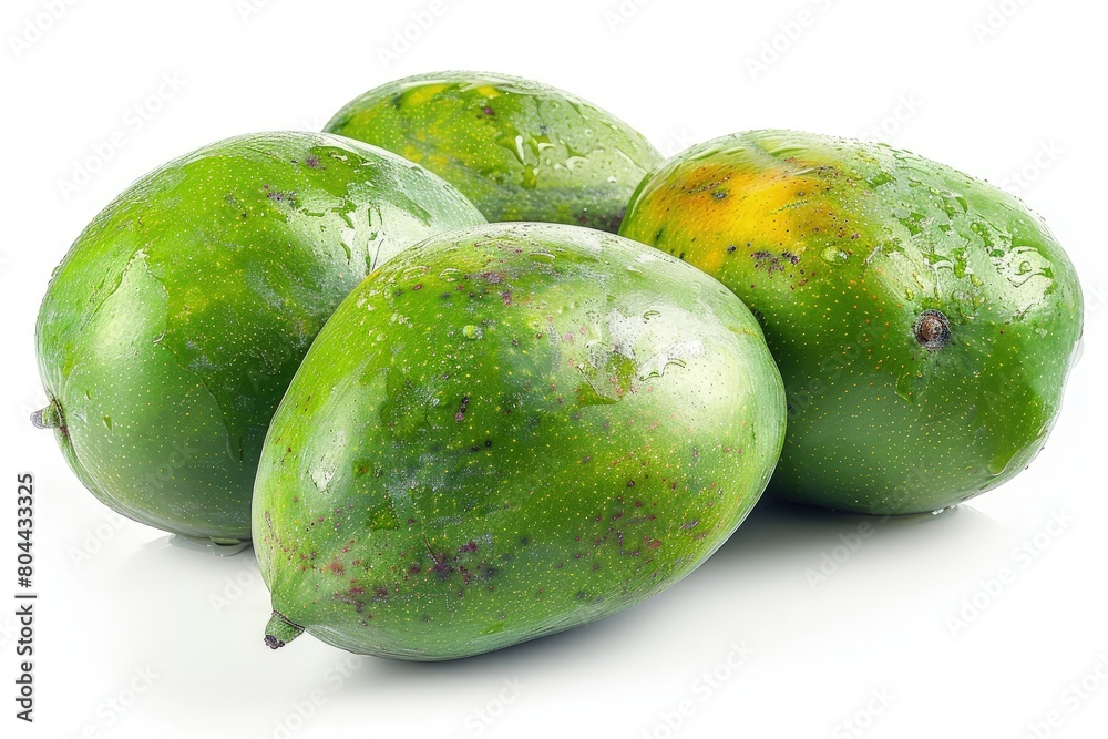 Fresh green mango on a white background
Fresh green mango on a white background
