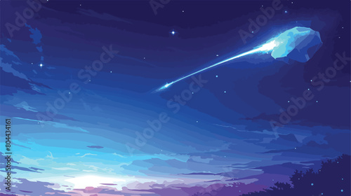 Realistic color vector meteor galaxy asteroid comet