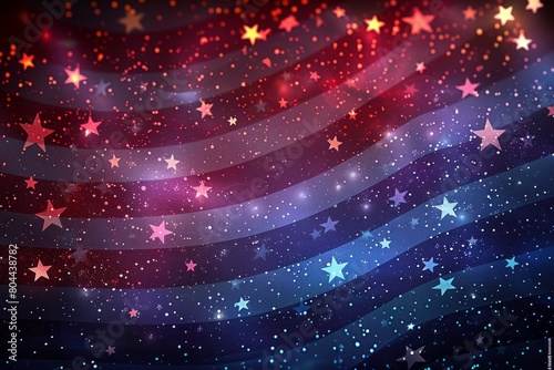 Abstract background in colors and patterns of the american flag with bokeh and glitter effect photo