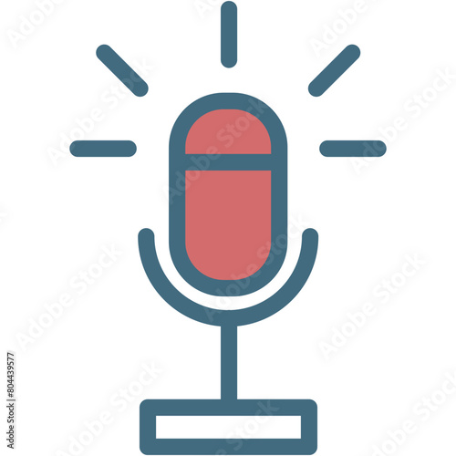 Radio microphone icon vector voice record button