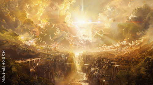 A narrative freeze-frame showing Christ as the Logos  a bridge between heaven and earth.