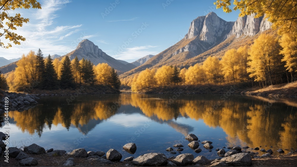 Naklejka premium lake in autumn