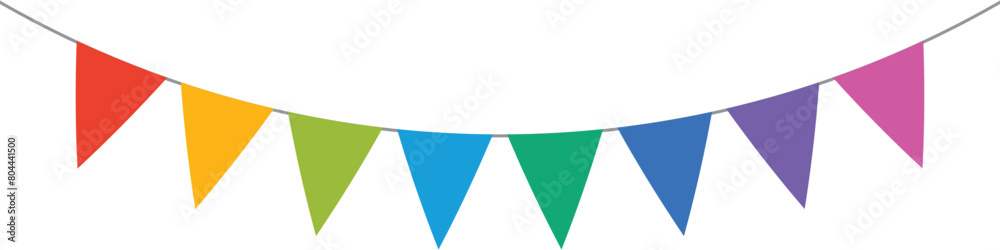 Bunting flags banner best for Birthday party and carnival garland decoration. vector illustration. white background