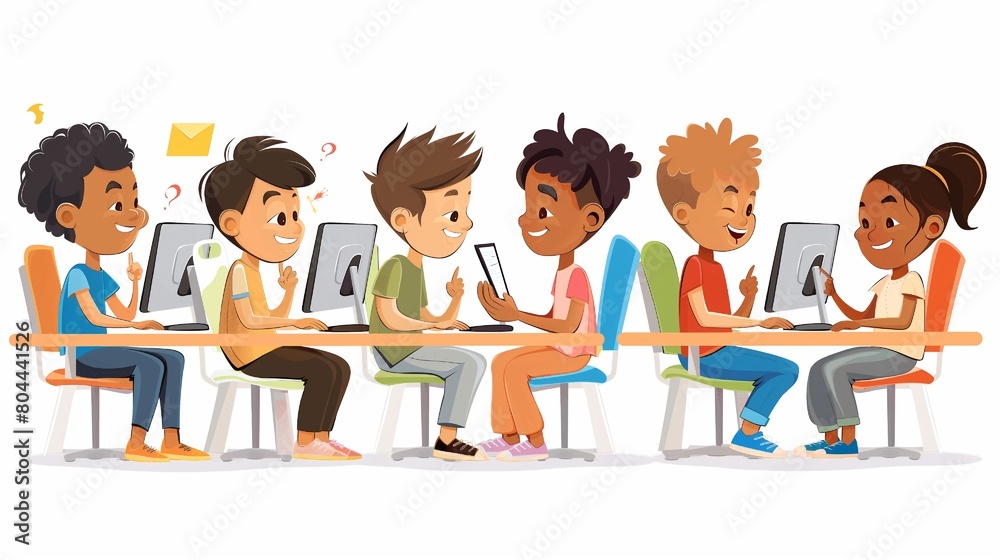 A few multicultural students are conducting research on their laptops; they are all reading from the screen. A few multicultural students are conducting research on their laptops; they are all reading from the screen.