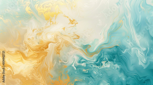 soft pastel gradient of turquoise and gilded yellow, ideal for an elegant abstract background photo