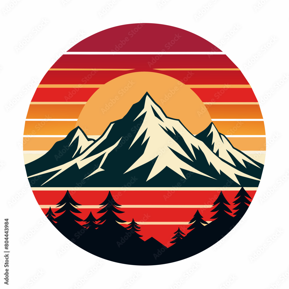           Mountain landscape vector illustration.
