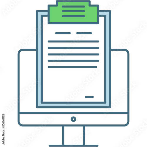 Online resume form icon flat vector document