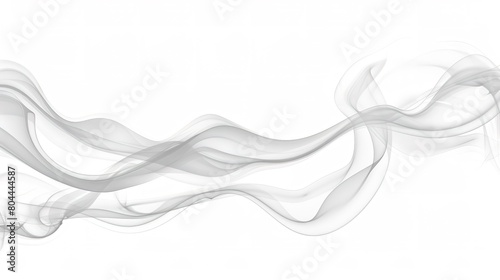Elegant abstract smoke waves on white background