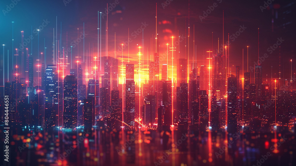 Futuristic smart digital city smart city and technology business concept Futuristic smart digital city smart city and technology business concept