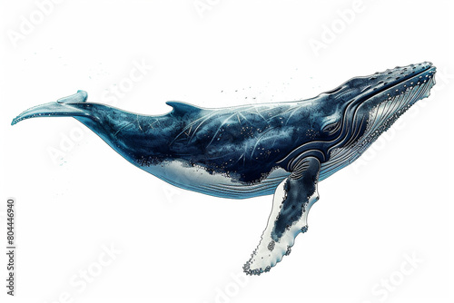 Whale clipart, isolated on white background photo