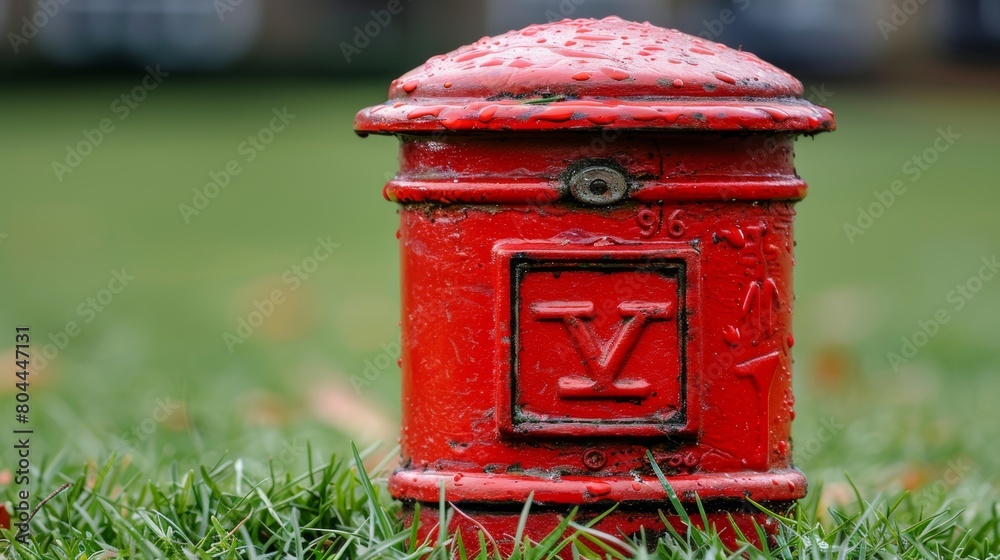 Mailbox in a scenic field of lush green grass, embraced by vibrant natural surroundings Mailbox in a scenic field of lush green grass, embraced by vibrant natural surroundings
