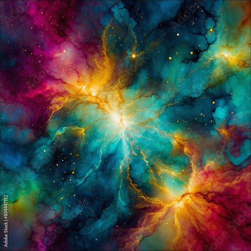 Vibrant Celestial Clouds: A Colorful and Mesmerizing Space Formation