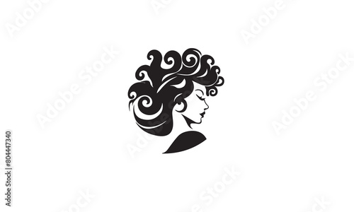 hair saloon logo black simple flat icon on white background