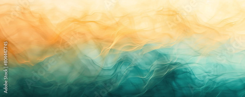 soothing horizontal gradient of saffron and teal, ideal for an elegant abstract background photo