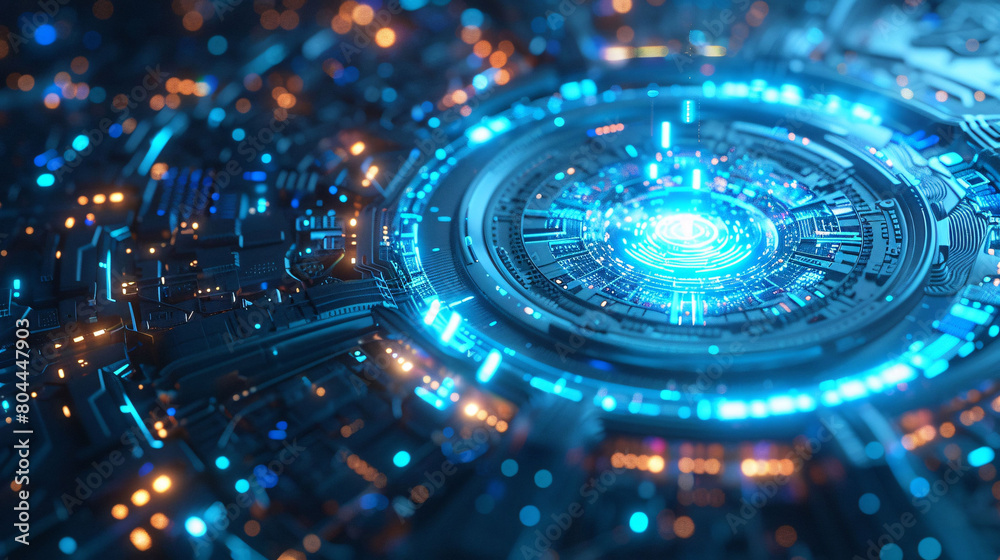 Abstract energy glowing circle, halo 3d rendering scene concept illustration Abstract energy glowing circle, halo 3d rendering scene concept illustration