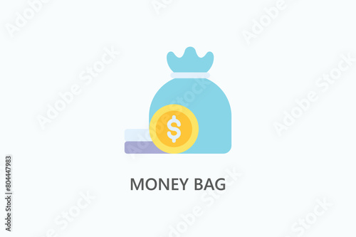 Money Bag Vector, Icon Or Logo Sign Symbol Illustration 
