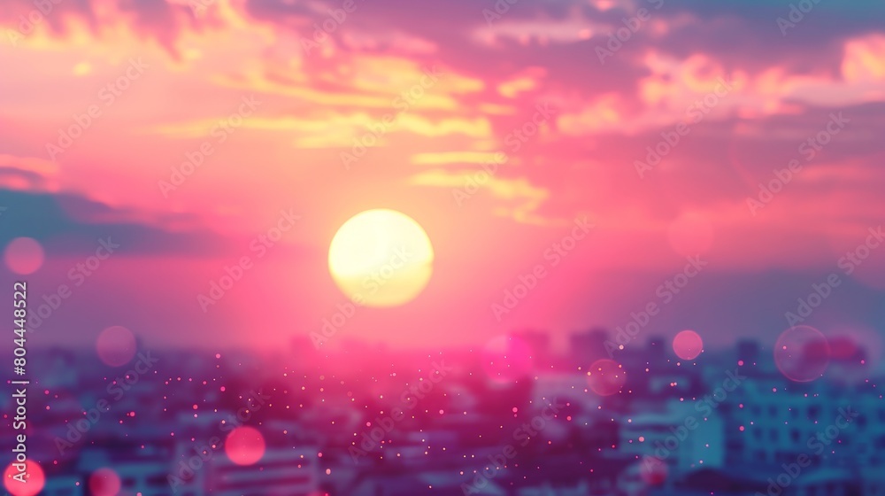 Obraz premium A beautiful sunset with a blurred background of soft fluffy pastel colors