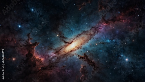 Beautiful background of space, nebula and galaxy. backdrop for a design project or as a source of inspiration, this cosmic galaxy backdrop is sure to leave a lasting impression. generative ai photo