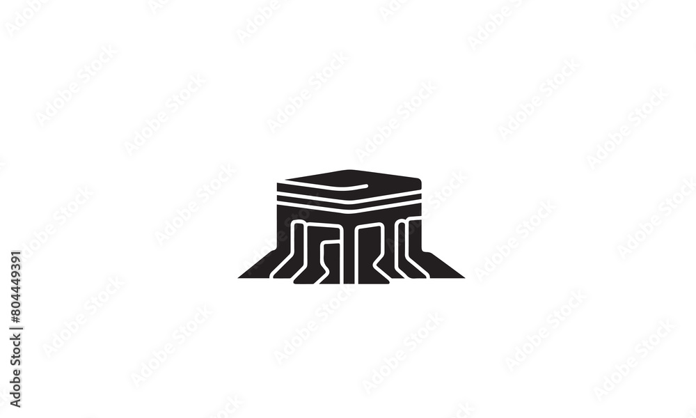 kaaba logo black simple flat icon on white background kaaba logo black simple flat icon on white background