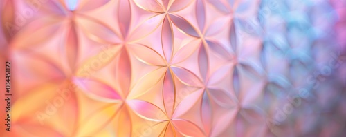 Abstract geometric pattern background in pastel colors in shades of pink, purple, and orange. Wallpaper with copy space.