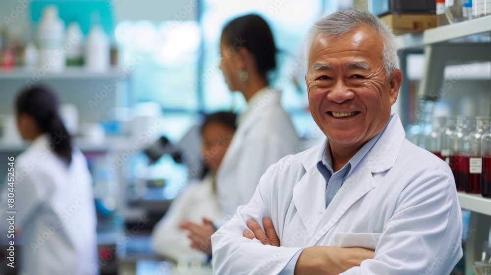 Portrait of a senior research scientist in a biochemistry lab Portrait of a senior research scientist in a biochemistry lab