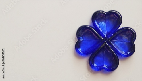 four leaf blue clover on white background