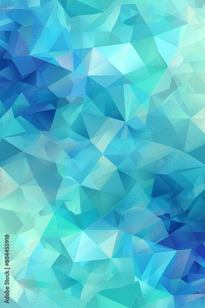 abstract polygonal design of azure and mint green, ideal for an elegant abstract background