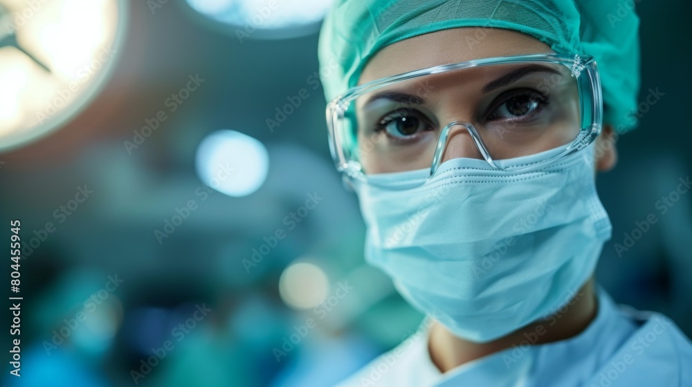 Portrait of doctor nurse with face mask in hospital Portrait of doctor nurse with face mask in hospital