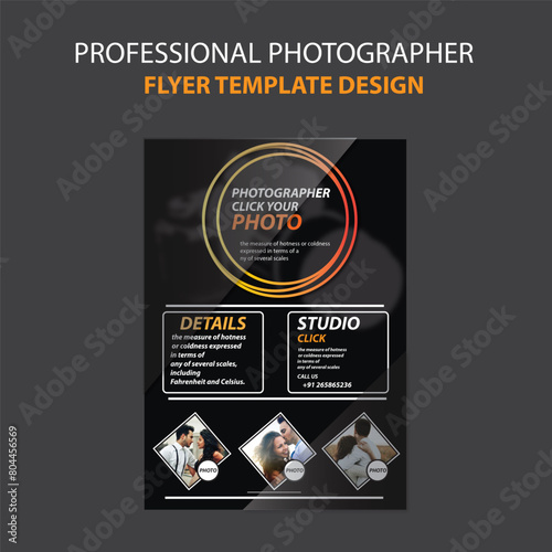 new version photographer flyer template design 