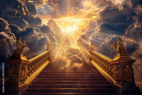 Stairway to the Divine: A Majestic Ascension Towards the Heavens photo