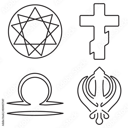 Group of black symbols icons on a white background. Vector illustration.