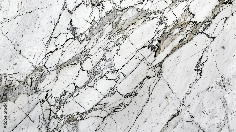 Fototapeta premium Elegant White Marble Texture With Grey Veins