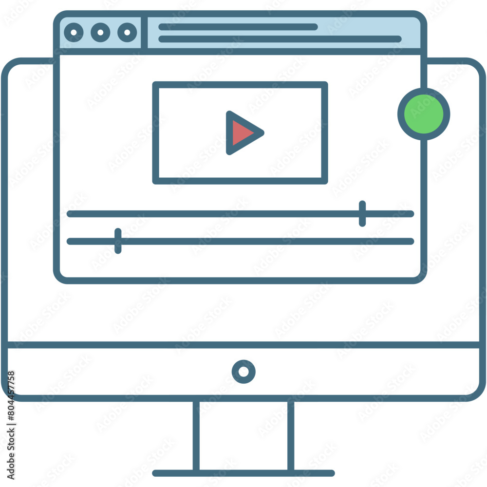 Online training icon flat vector video conference Online training icon flat vector video conference