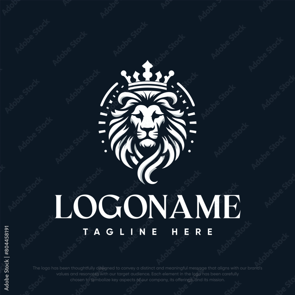 Lion with crown logo template Lion with crown logo template