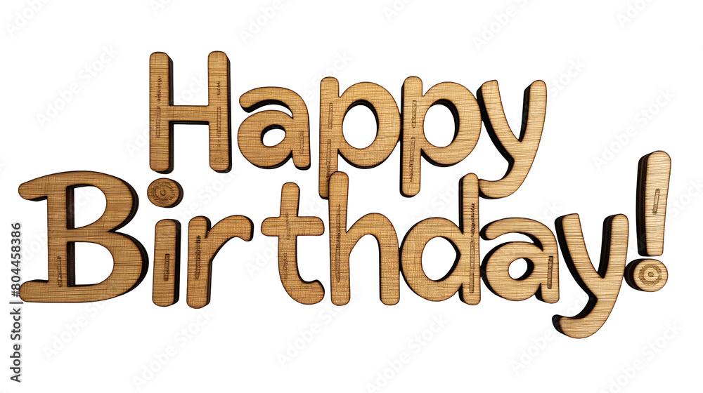 Birthday word with wooden letters Birthday word with wooden letters